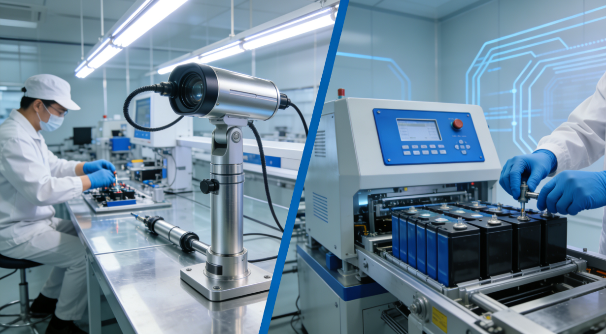 Modern manufacturing facility with advanced equipment and clean environment, showing professional industrial setting
